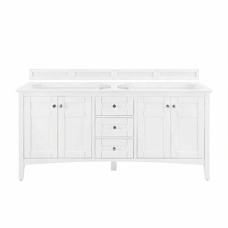 JAMES MARTIN VANITIES Palisades 72in Double Vanity Cabinet, Bright White 527-V72-BW